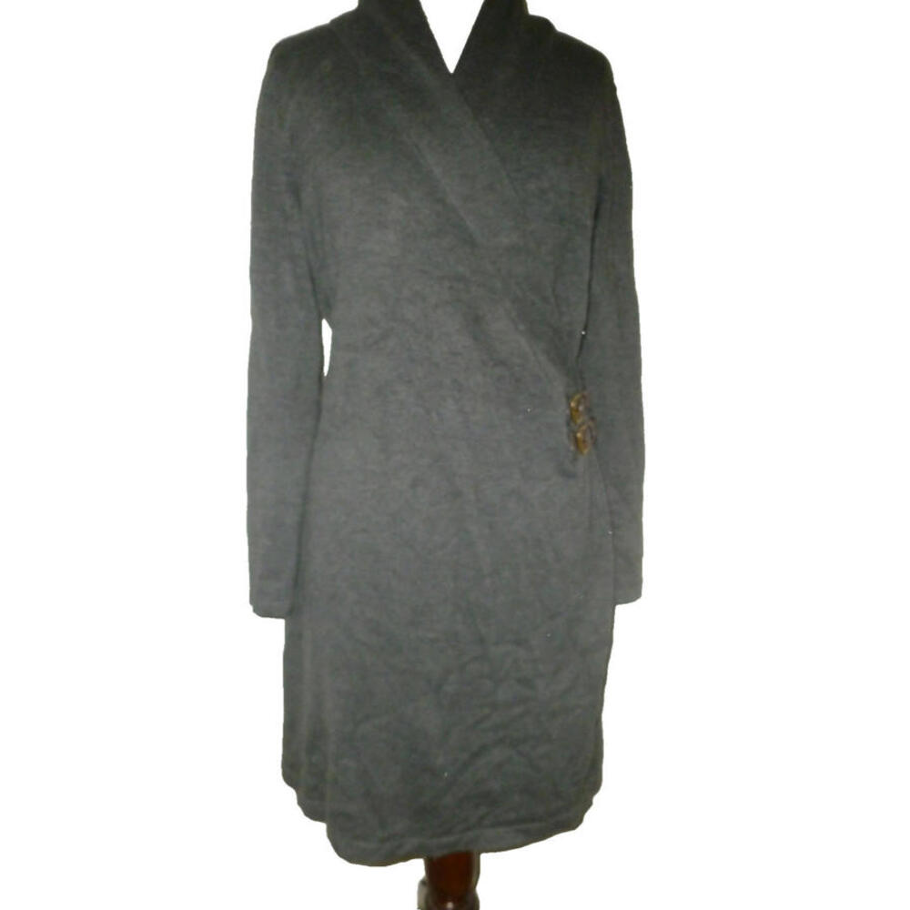 Lauren Ralph Lauren Charcoal Gray Wrap Coat Dress